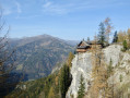 Le Lac de Laserz depuis le refuge des Dolomites (Dolomitenhütte)