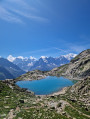 Der Lac Blanc und die Cheserys-Seen von der Flégère aus Le Lac Blanc et lacs de Cheserys depuis la Flégère