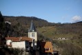 Aquädukt, Blick auf die Alpen und Madonna von Yzeron aus Aqueduc, vue sur les Alpes et Madone depuis Yzeron